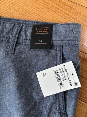 NWT 14th & Union Men's Slim Fit Chino Shorts - Navy Blue - Size 34